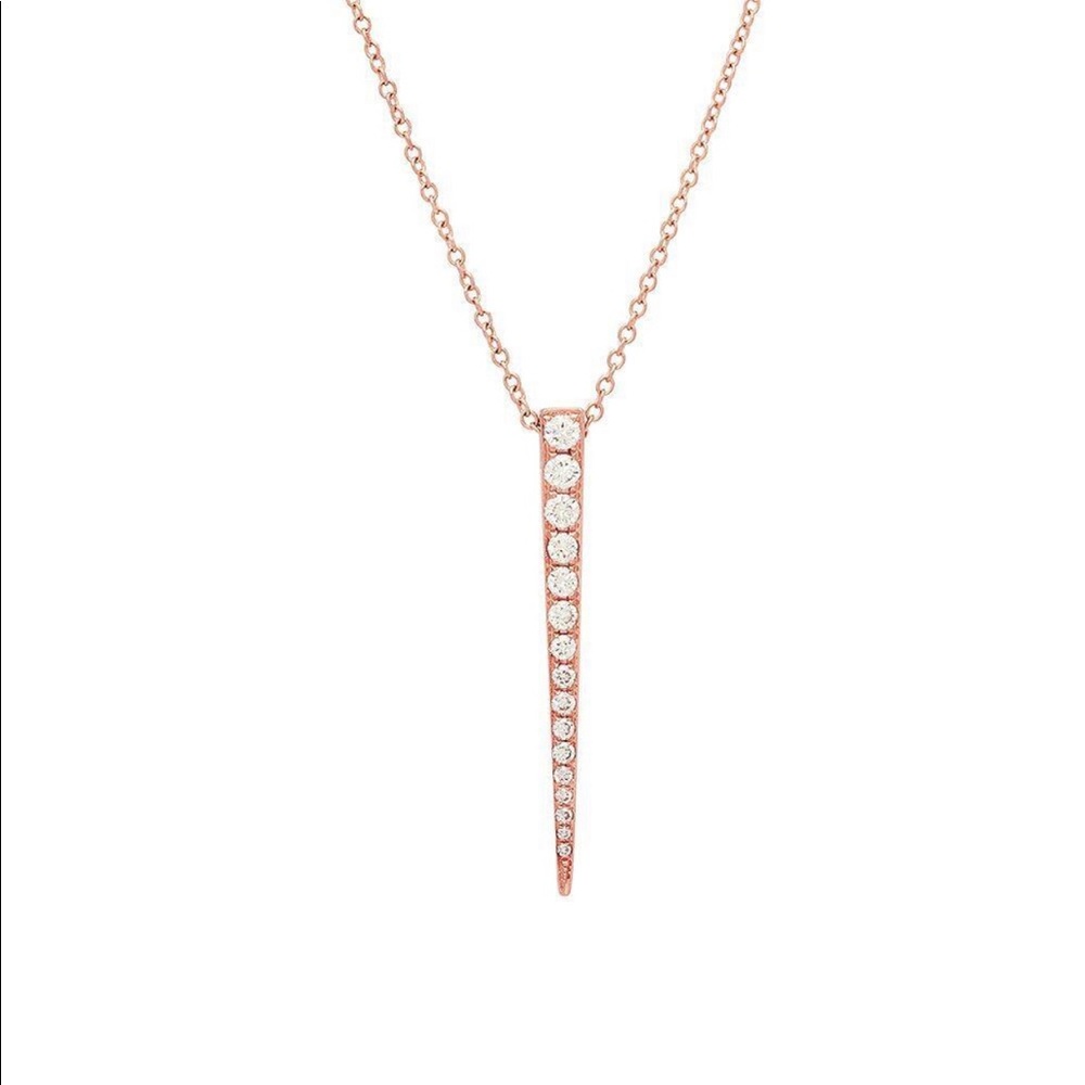 Sachi 14k rose gold dagger diamond necklace